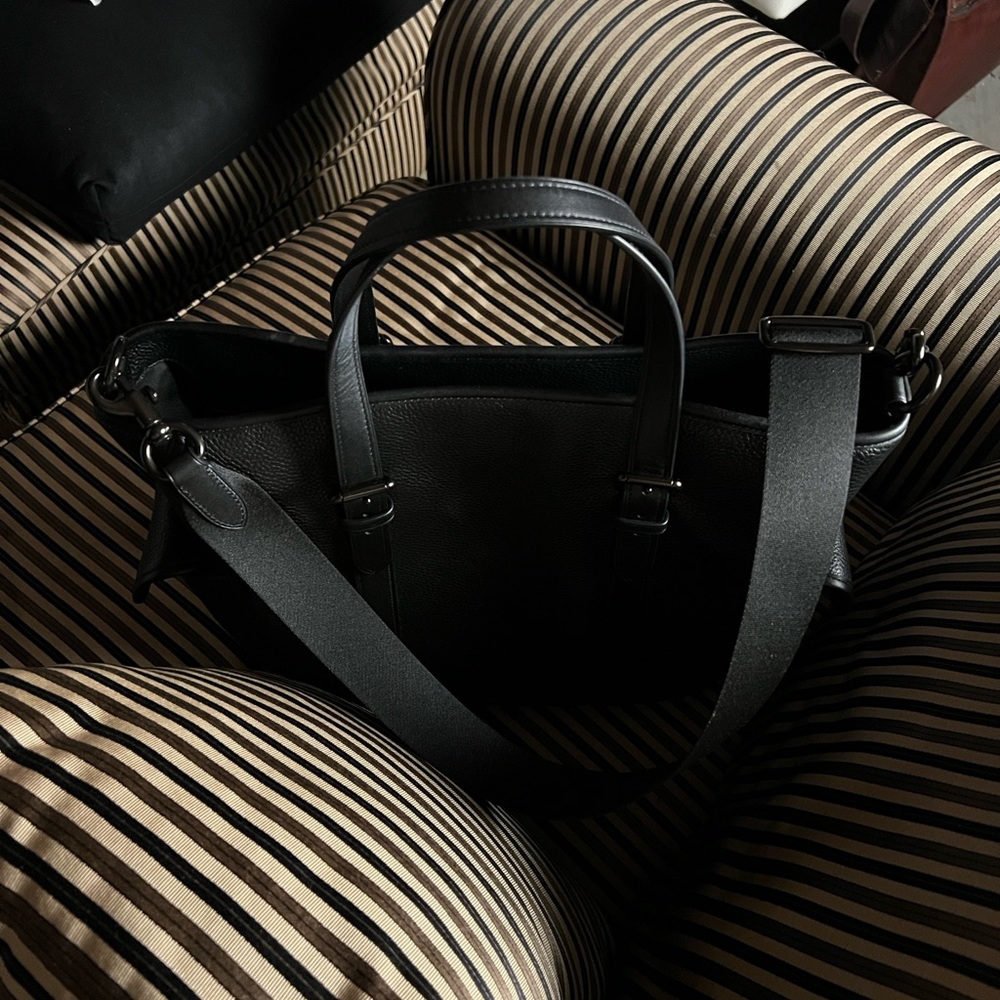 Coach Black Leather Tote Bag